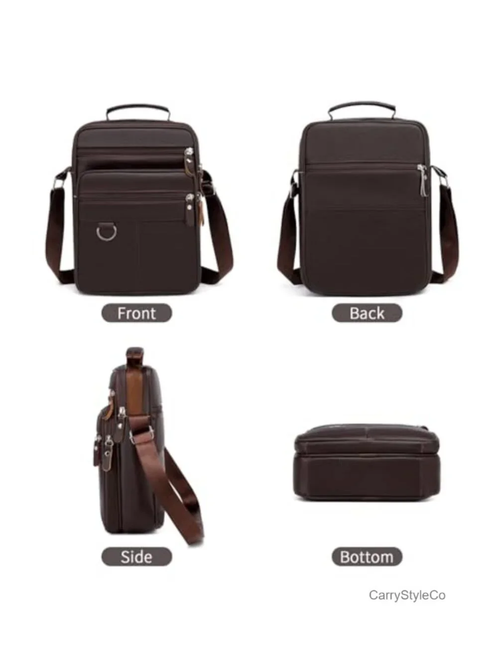 Leather Messenger Bag for Men Large Business Travel Briefcase Crossbody Sling